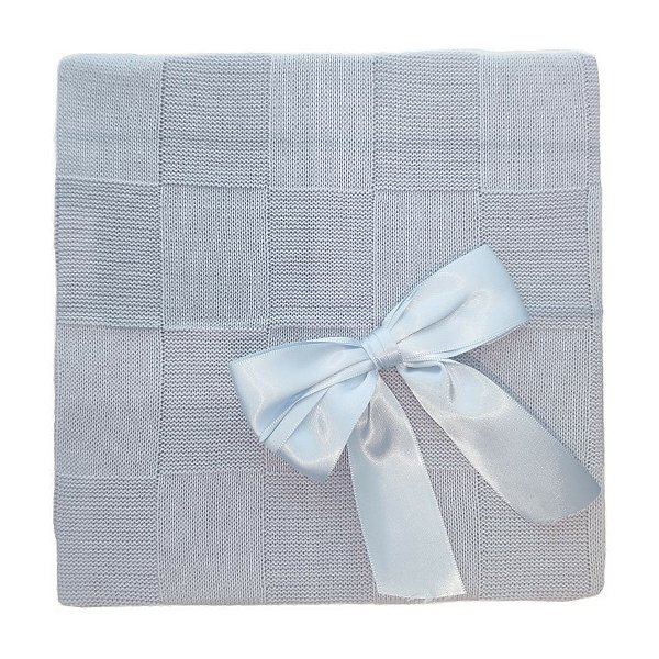 Manta Tricot Michelle Baby 80x80 - Azul Bebê