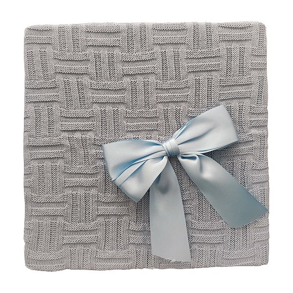 Manta Tricot Michelle Baby 80x80 - Azul Bebê