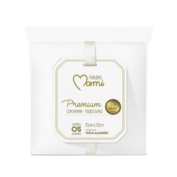 Fralda Premium Mami Com Bainha Branca