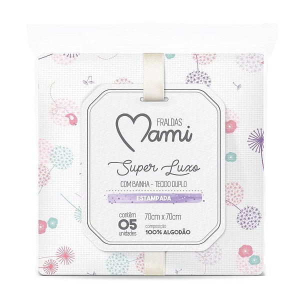 Fralda Super Luxo Mami Com Bainha Estampada - Feminino