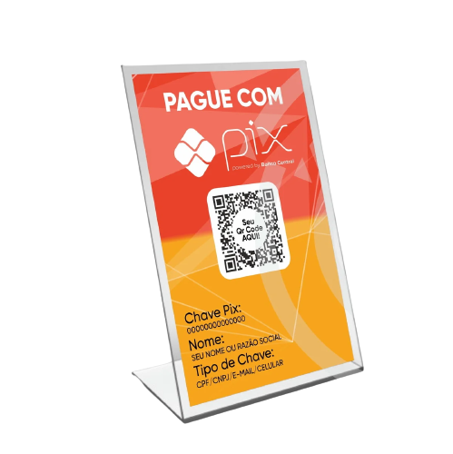 Placa Display Qr Code, Pix, Zap, Redes Sociais Personalizada.