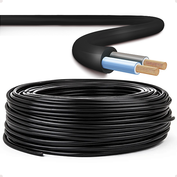 Cabo PP 2x2,50mm² Flexivel 100% Cobre Metro