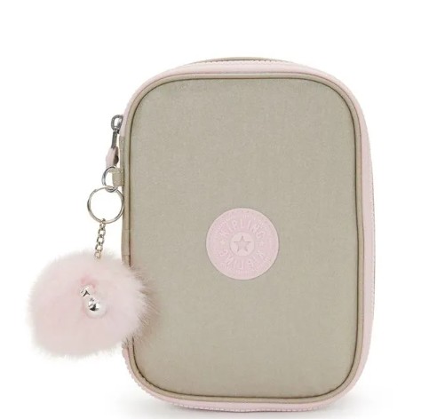 ESTOJO KIPLING 100 PENS GOLD SHIMMER