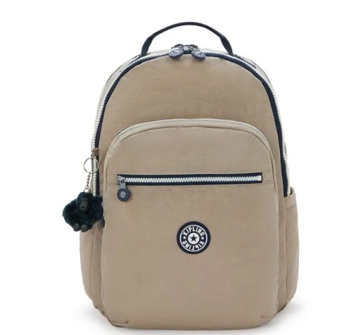 MOCHILA KIPLING SEOUL LAP SOFT TAUPE     BEGE