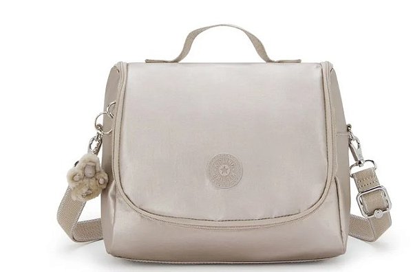LANCHEIRA KIPLING NEW KICHIROU METALLIC GLOW  DOURADO