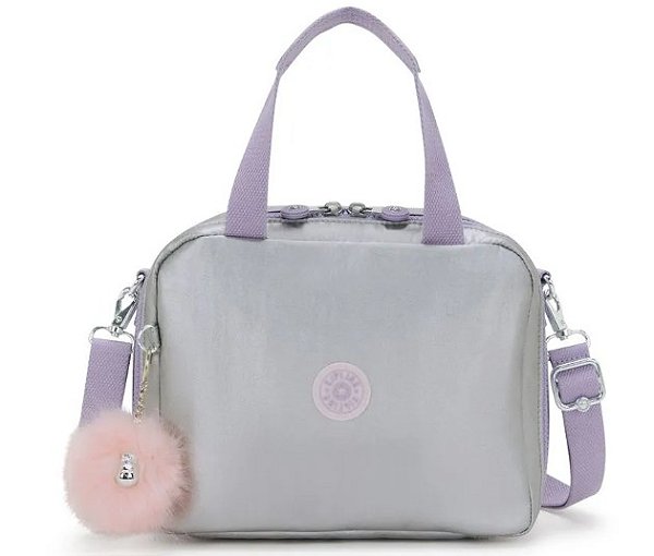LANCHEIRA KIPLING MIYO SILVER GLOW MET PRATA
