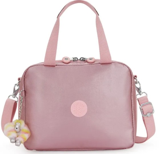 LANCHEIRA KIPLING MIYO BRONZE PINK MET