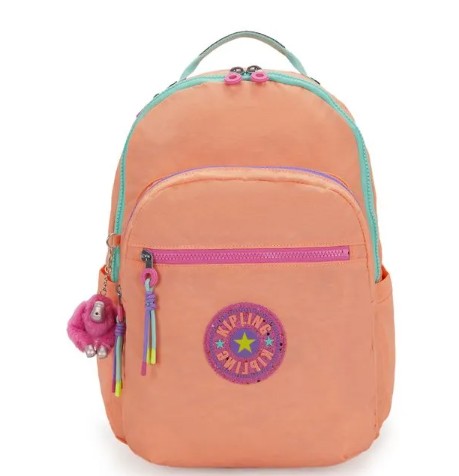 MOCHILA KIPLING SEOUL PINK ORANGE