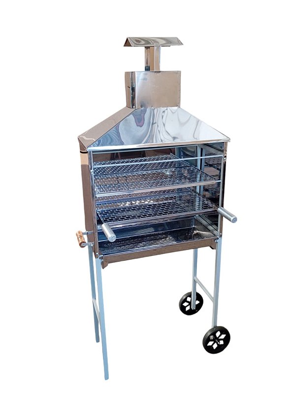Churrasqueira de Carrinho para Espetinhos Inox a gás modelo C-1200ik