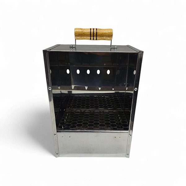 Churrasqueira Portátil Inox Queijinho Coalho Top Praia