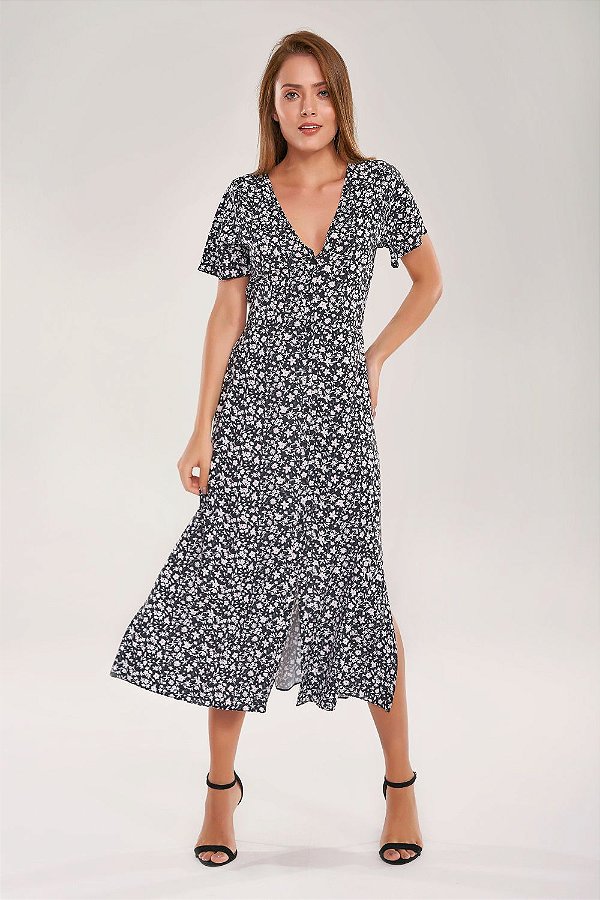 vestido solto florido