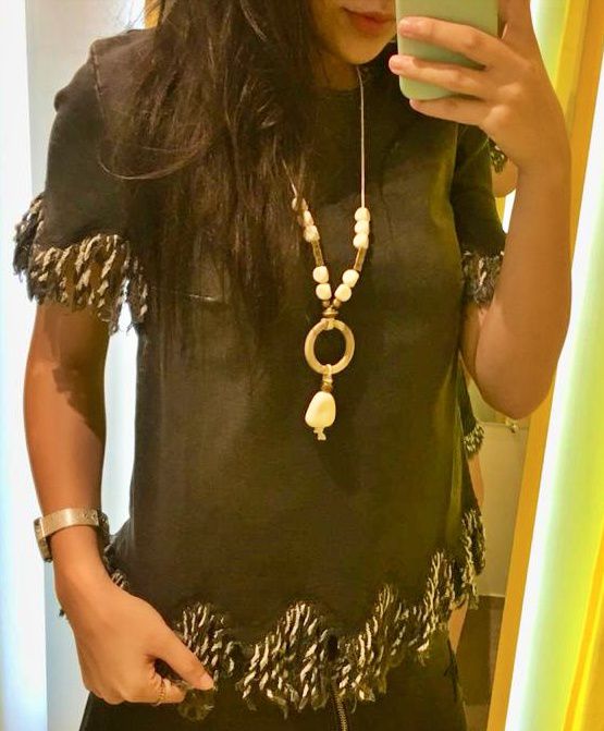 Blusa Jeanseria com Franjas