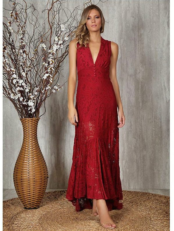 Vestido Longo em Laise Lacis Color