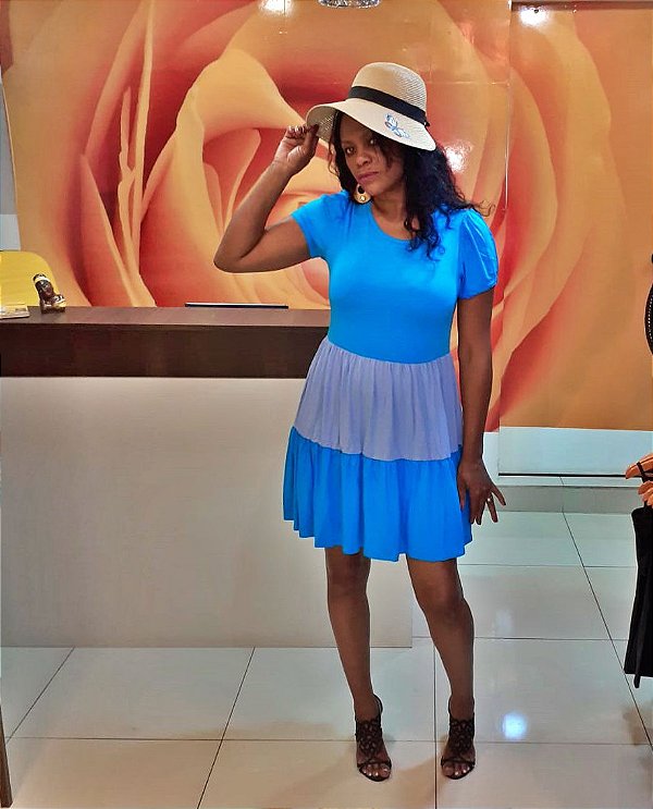 Vestido Curto Bicolor Maria