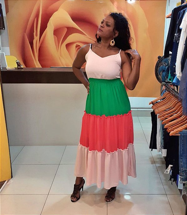 Vestido Longo Colorfull Art Maia