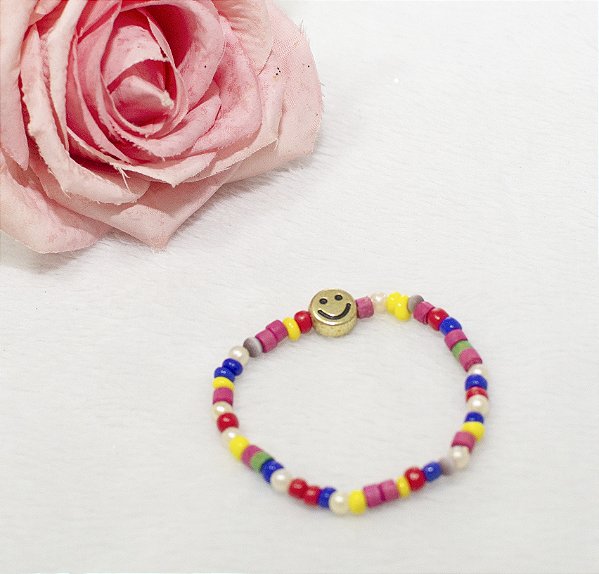 Pulseira de Miçanga Carinha Feliz