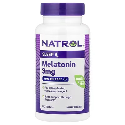 Melatonina, 3 mg, Liberação Programada, 100 tabletes, Natrol