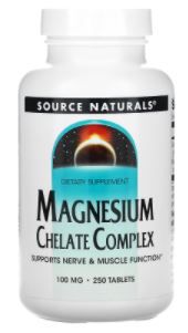 Complexo de Magnésio Quelado, 100 mg, 250 Comprimidos, Source Naturals