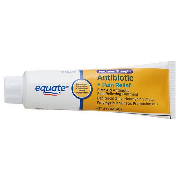 Pomada Antibiótica com Alívio da Dor, 28g, Equate