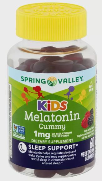 Melatonina Infantil, 1 mg, Sabor Frutas Vermelhas, 60 Gomas, Spring Valley