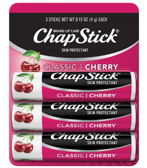 Hidratante Labial, Sticks Cereja, Kit com 3 unidades, ChapStick