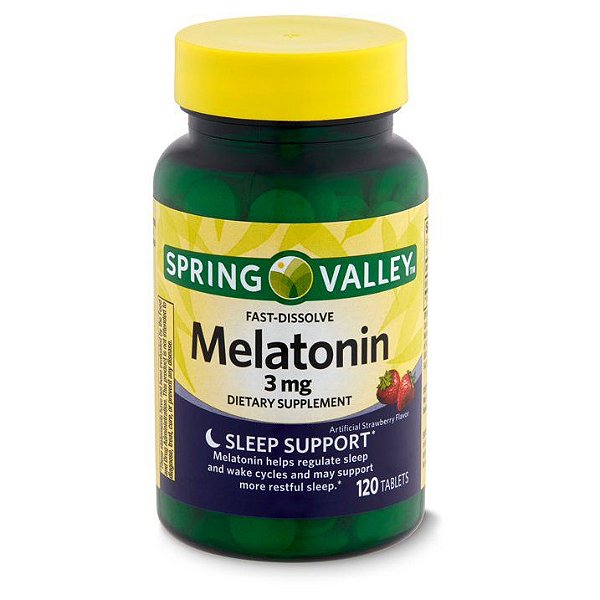 Melatonina, 3 mg, Dissolução Rápida, Sabor Morango, 120 Tabletes, Spring Valley