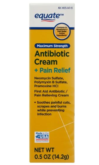 Pomada Antibiótica com Alívio da Dor, 14.5 g, Equate