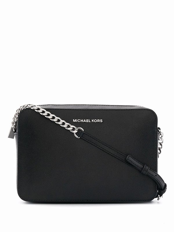 Bolsa Crossbody Jet Set, Couro Saffiano, Black, Michael Kors
