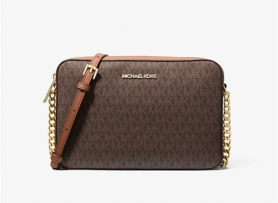 Bolsa Crossbody Jet Set, Logo Brown, Michael Kors