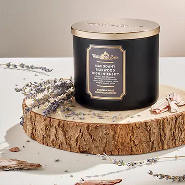 Vela Perfumada 3 Pavios, Mahogany Teakwood Intense, 411g, Bath & Body Works