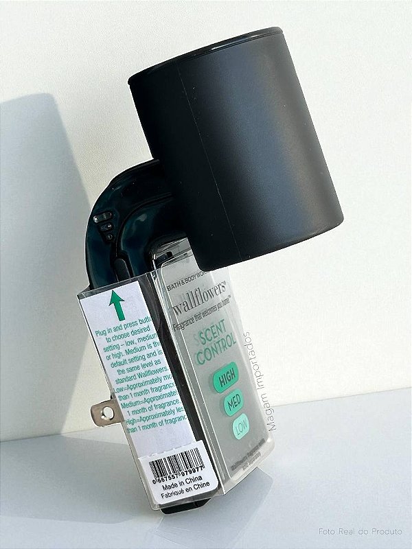 Suporte de Tomada Com Controle de Essência, Preto, Wallflowers, Bath & Body Works