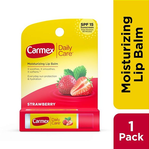 Hidratante Labial, Daily Care, Stick Morango, Carmex