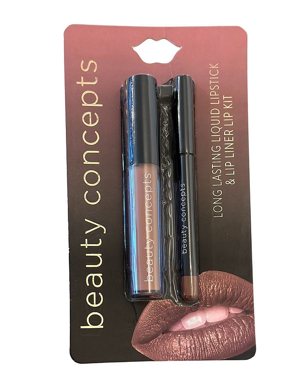 Kit de Batom Líquido de Longa Duração e Lápis Labial, Beauty Concepts