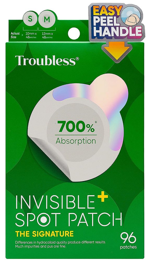 Adesivos para Acne, Invisible Spot Patch, 96 Unidades, Troubless