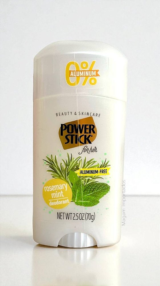 Desodorante Sem Alumínio, Alecrim e Hortelã, Power Stick