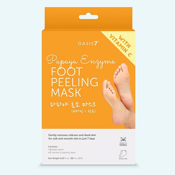 Peeling para os Pés, Papaya Enzyme com Vitamina C, Oasis 7