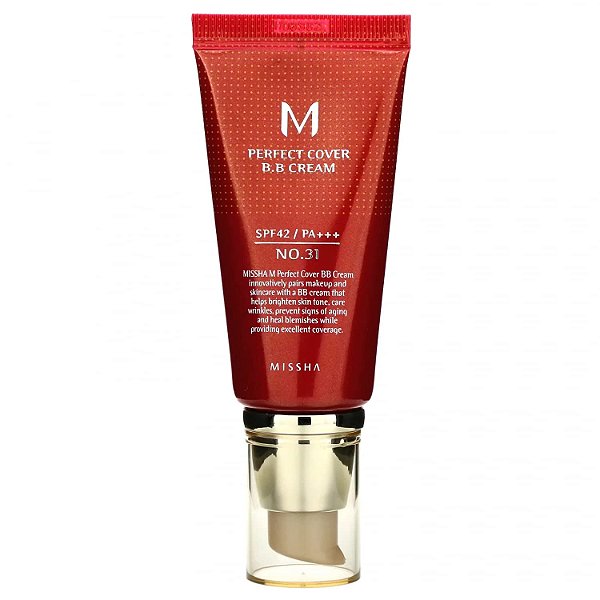 BB Cream, M Perfect Cover BB Cream, 50ml, #31 Golden Beige, Missha
