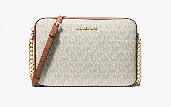 Bolsa Crossbody Jet Set, Logo Vanilla, Michael Kors