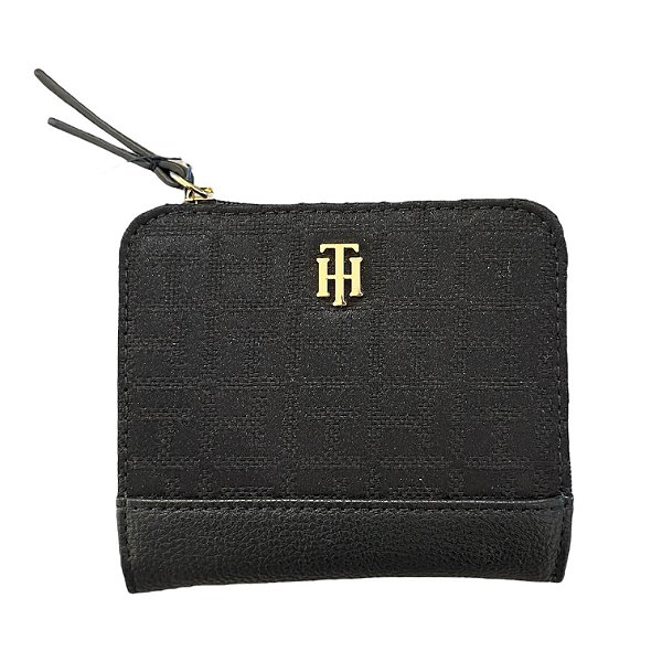 Carteira Compacta Feminina, Preta, Tommy Hilfiger