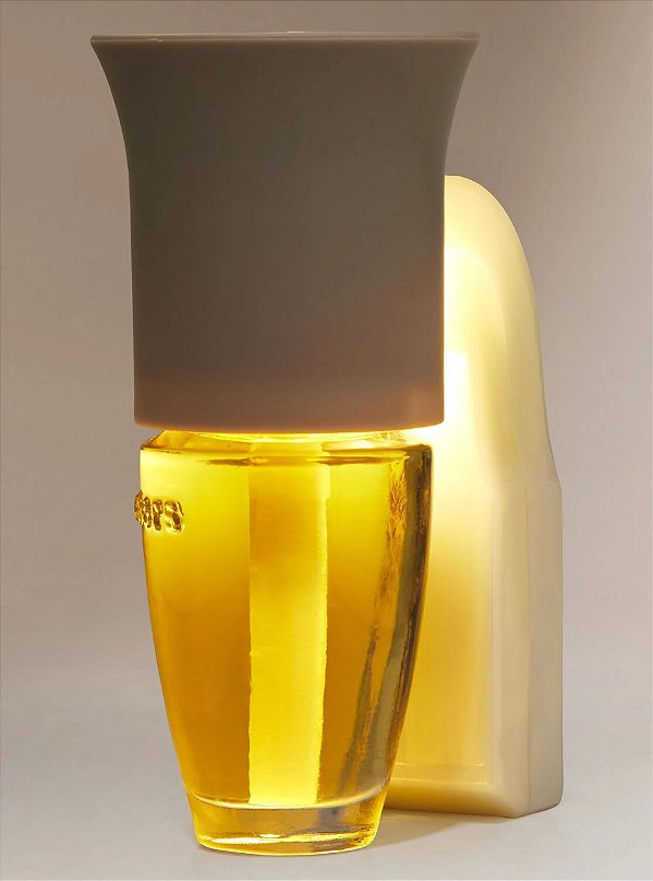 Suporte de Tomada Com Luz, Cinza e Branco, Wallflowers, Bath & Body Works