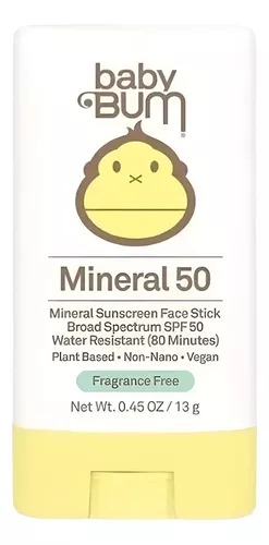 Protetor Solar Mineral Stick para Bebês, FPS 50, 13 g, Baby Bum