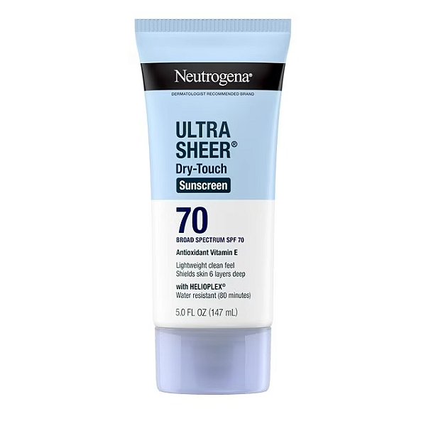 Protetor Solar Facial Toque Seco, Ultra Sheer, FPS 70, 147 mL, Neutrogena