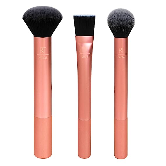 Kit de Pincéis para Rosto, Flawless Base Set 2.0, 3 Peças, Real Techniques