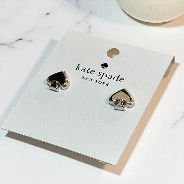 Brinco Everyday Spade Metal Studs, Prata, Kate Spade