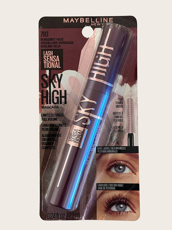 Máscara de Cílios, Lash Sensational Sky High, Burgundy Haze, Maybelline