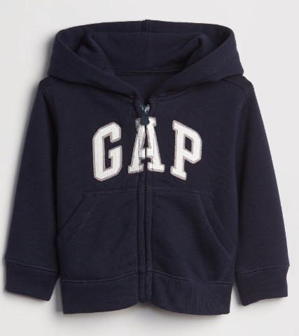 Moletom Infantil com Capuz e Zíper, Azul Marinho, GAP