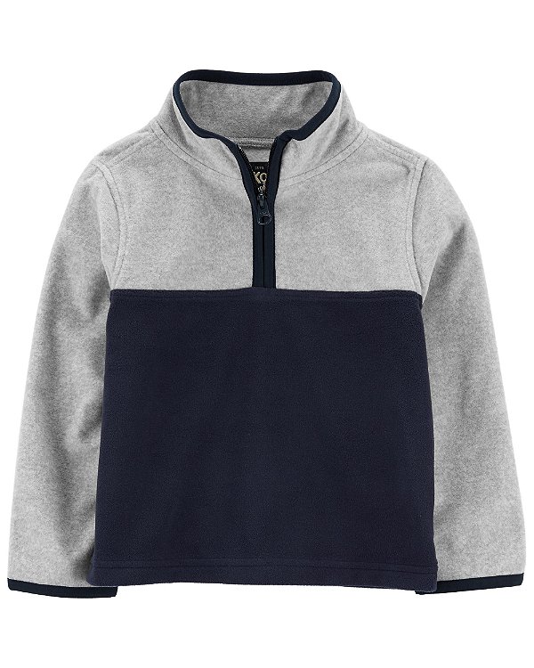 Blusa Infantil em Fleece, Cinza e Azul Marinho, OshKosh