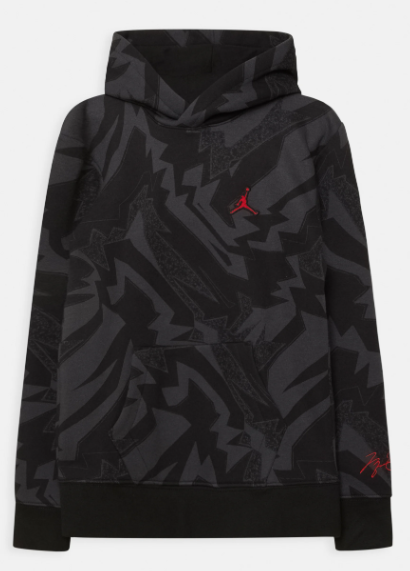 Moletom Infantil com Capuz, Estampa Camuflada Preto e Cinza, Jordan