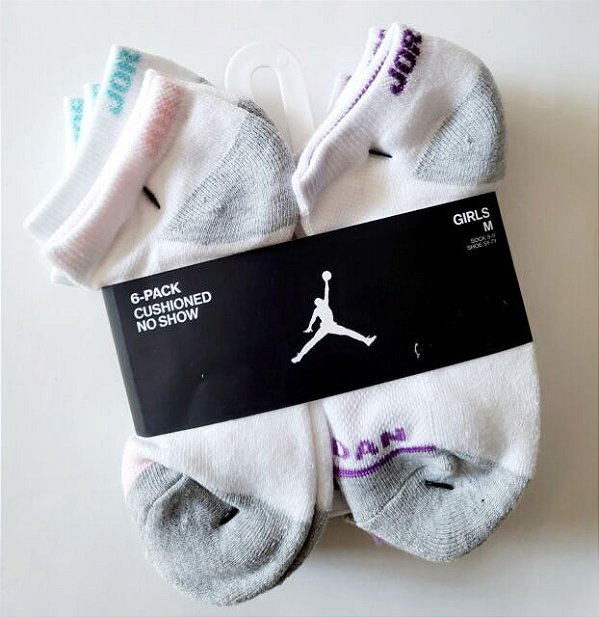 Kit com 6 Pares de Meias Invisíveis, Tamanho 35 ao 38 BR, Jordan
