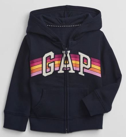 Moletom Infantil com Capuz e Zíper, Azul Marinho, GAP